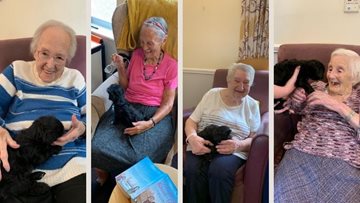 Smiles all around for puppy therapy at Dukinfield care home